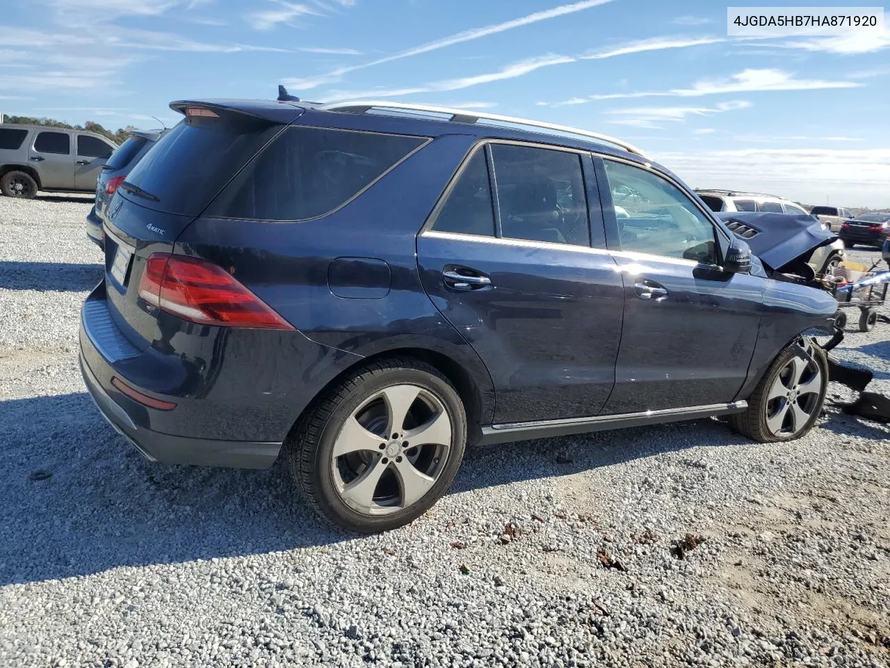 2017 Mercedes-Benz Gle 350 4Matic VIN: 4JGDA5HB7HA871920 Lot: 80373904