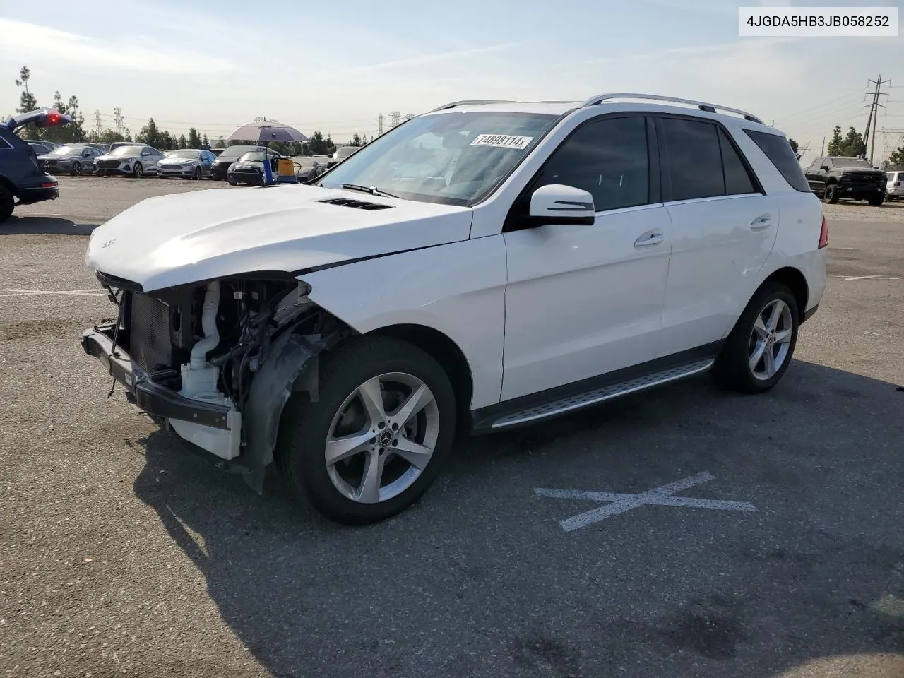 2018 Mercedes-Benz Gle 350 4Matic VIN: 4JGDA5HB3JB058252 Lot: 74898114