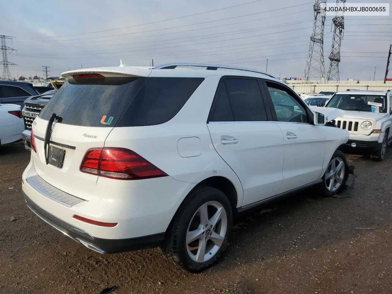 2018 Mercedes-Benz Gle 350 4Matic VIN: 4JGDA5HBXJB000655 Lot: 77434874