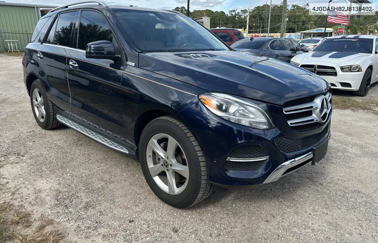 2018 Mercedes-Benz Gle 350 4Matic VIN: 4JGDA5HB2JB138402 Lot: 81739864