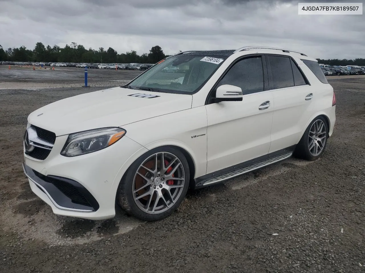 2019 Mercedes-Benz Gle 63 Amg-S 4Matic VIN: 4JGDA7FB7KB189507 Lot: 72596104