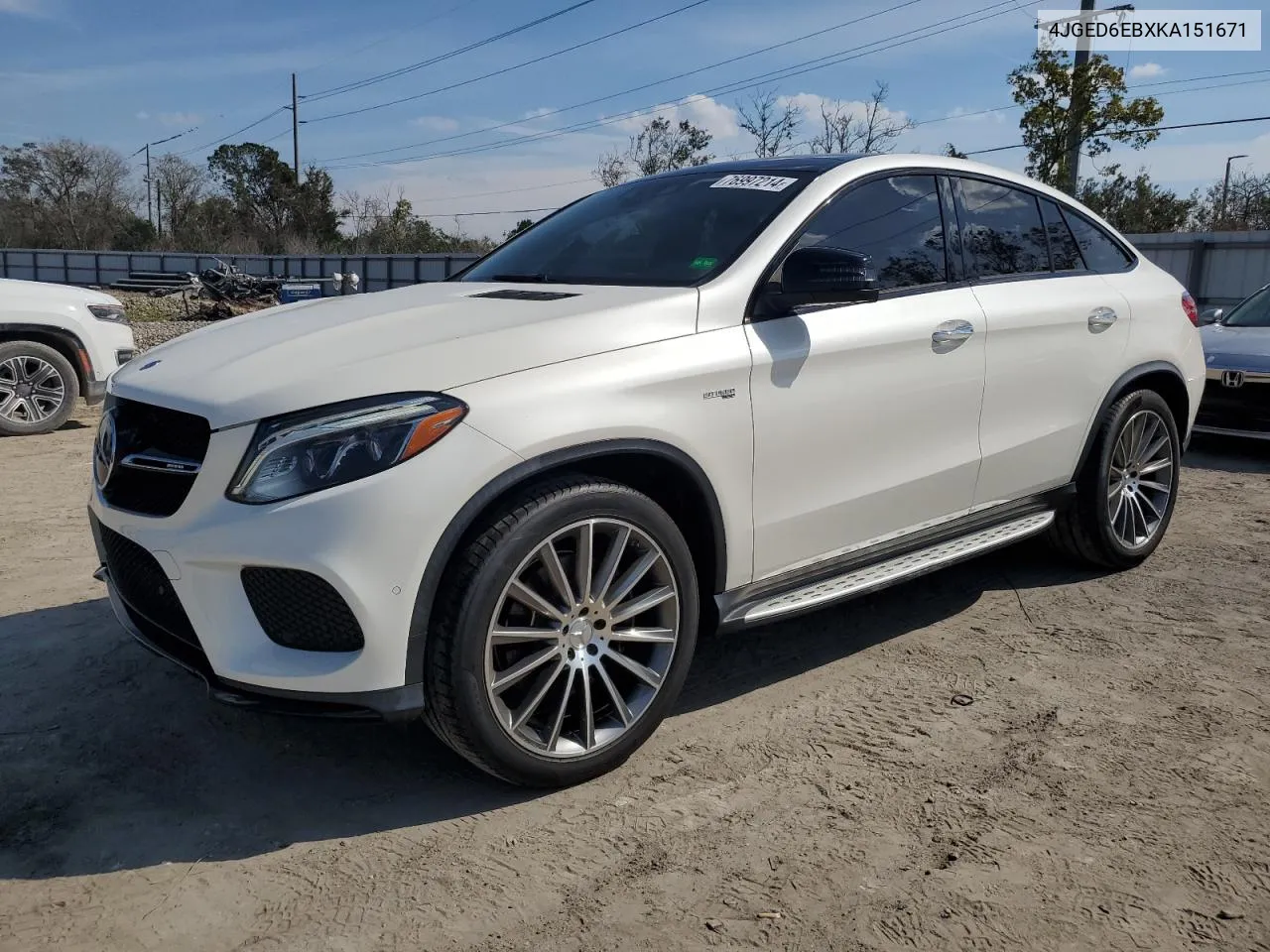 2019 Mercedes-Benz Gle Coupe 43 Amg VIN: 4JGED6EBXKA151671 Lot: 76997214