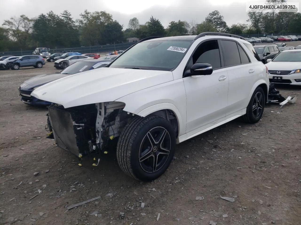 2020 Mercedes-Benz Gle 350 4Matic VIN: 4JGFB4KE0LA039752 Lot: 72886294