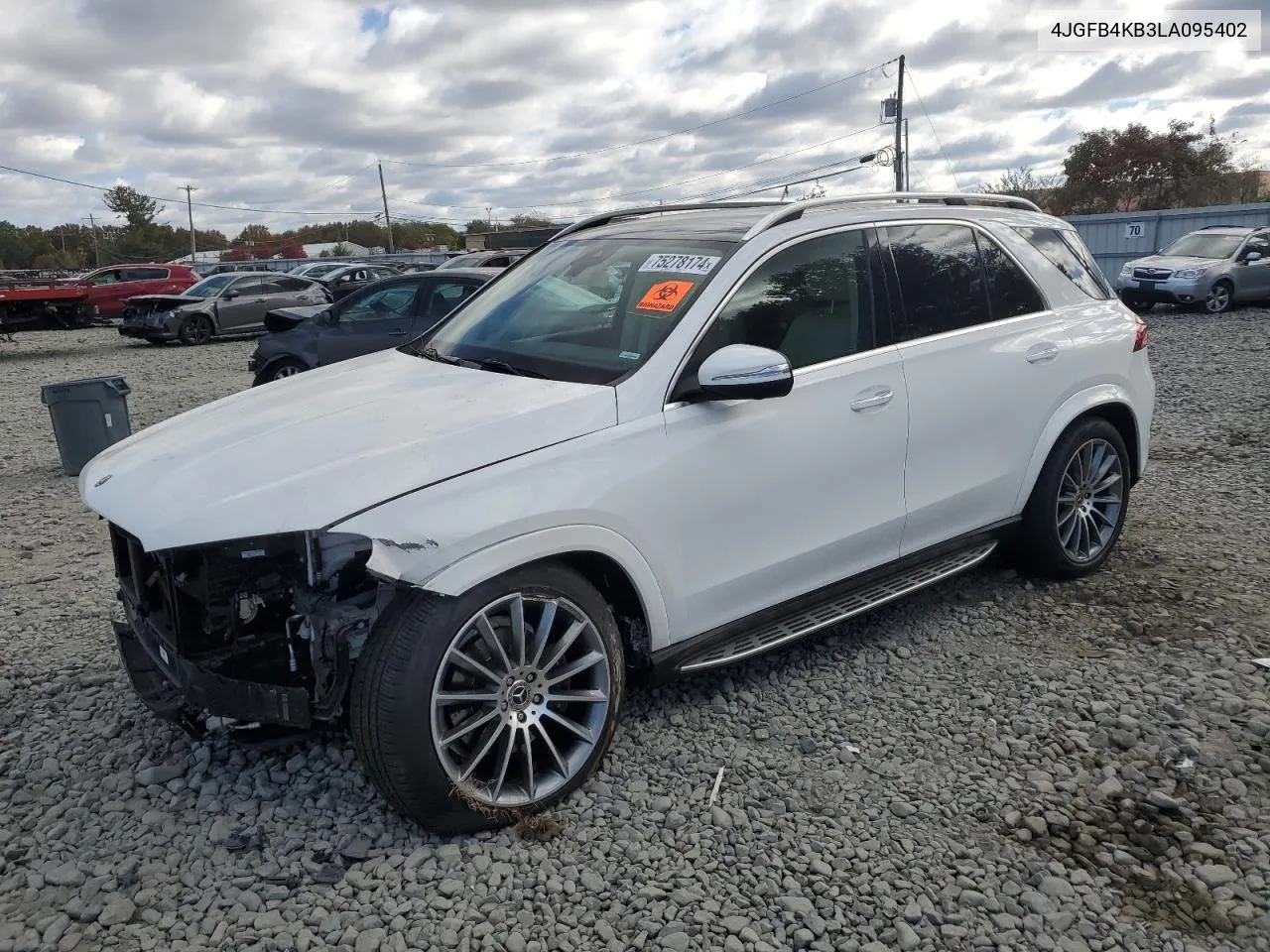 2020 Mercedes-Benz Gle 350 4Matic VIN: 4JGFB4KB3LA095402 Lot: 75278174