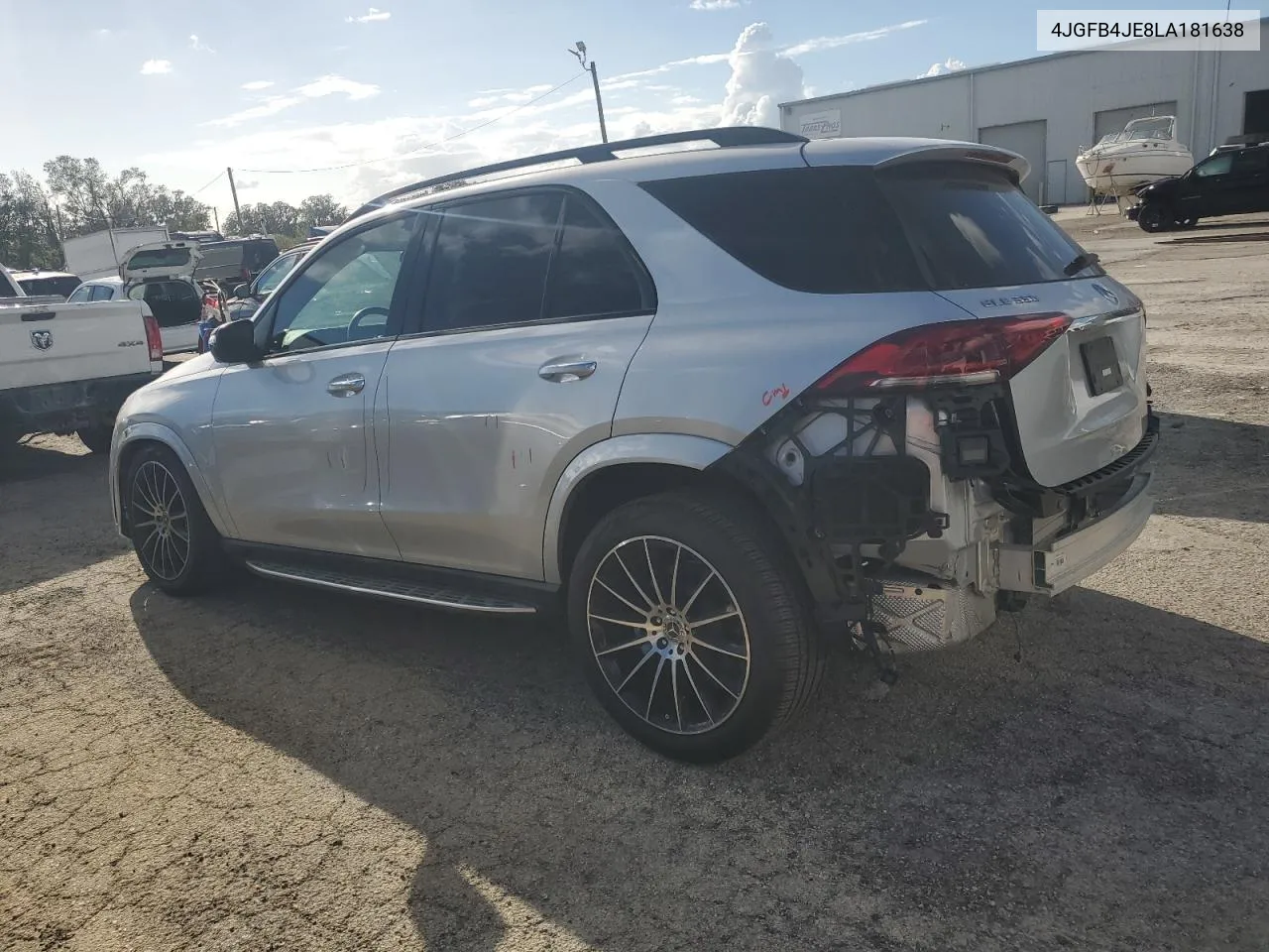 2020 Mercedes-Benz Gle 350 VIN: 4JGFB4JE8LA181638 Lot: 77116854