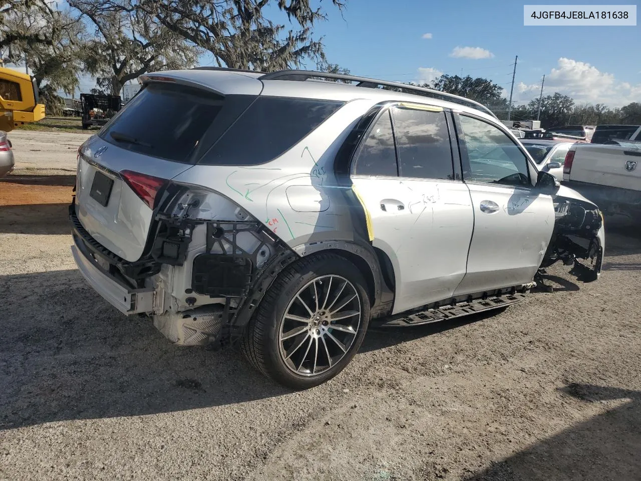 2020 Mercedes-Benz Gle 350 VIN: 4JGFB4JE8LA181638 Lot: 77116854