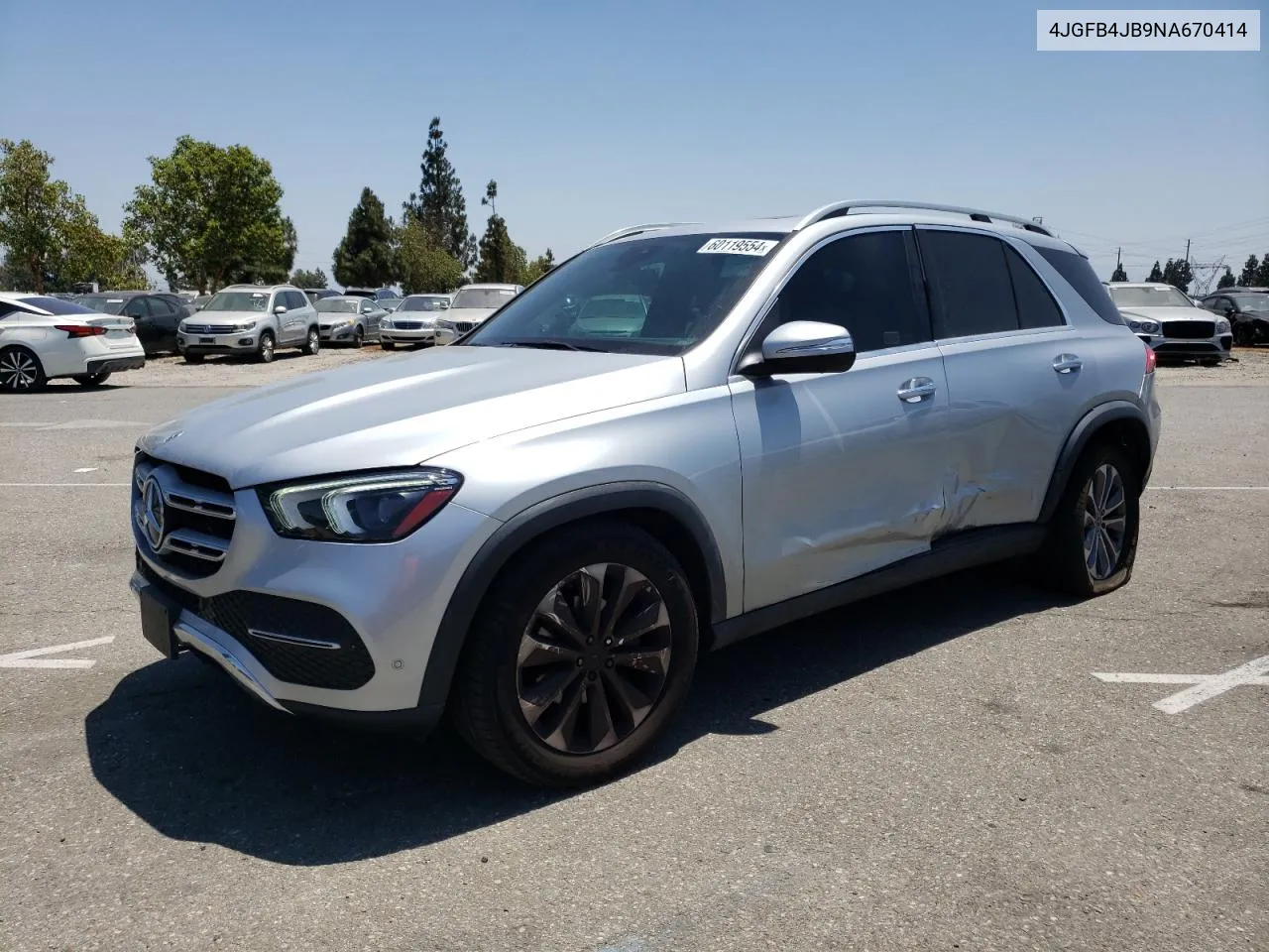 2022 Mercedes-Benz Gle 350 VIN: 4JGFB4JB9NA670414 Lot: 60119554