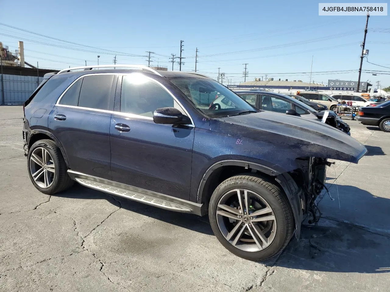 2022 Mercedes-Benz Gle 350 VIN: 4JGFB4JB8NA758418 Lot: 69276274