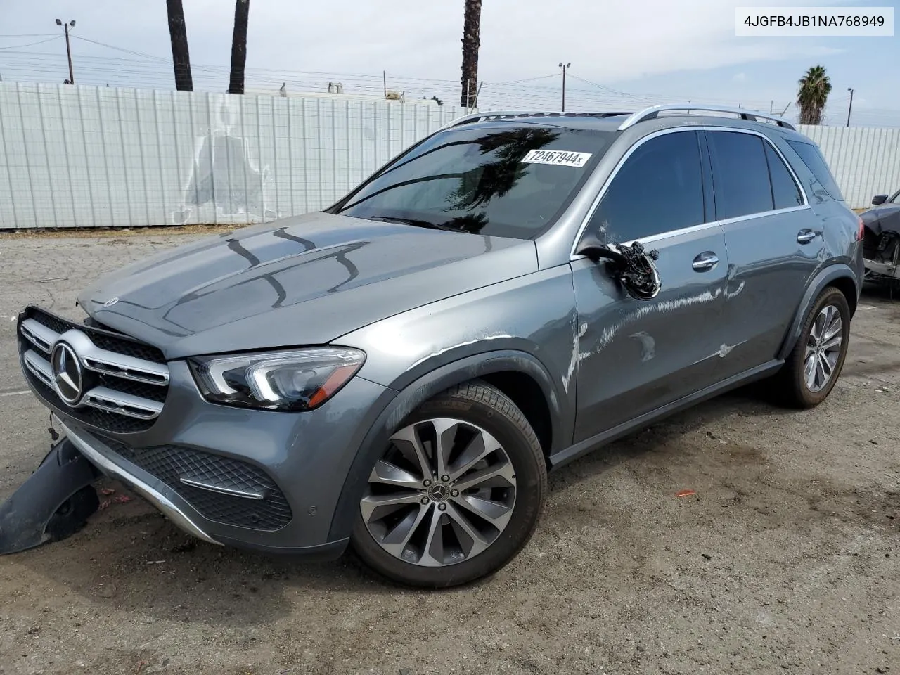 2022 Mercedes-Benz Gle 350 VIN: 4JGFB4JB1NA768949 Lot: 72467944