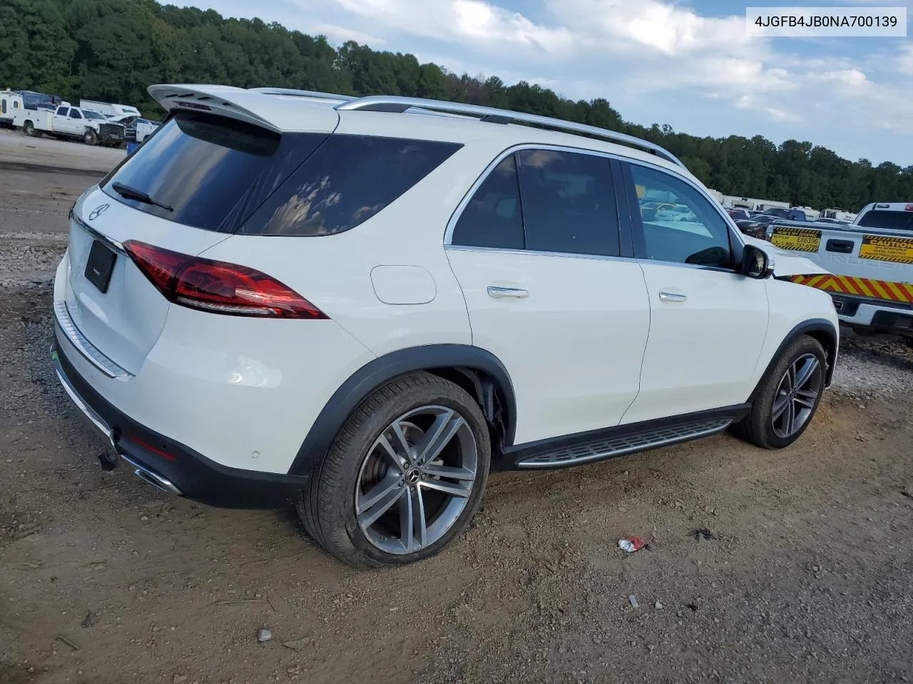 2022 Mercedes-Benz Gle 350 VIN: 4JGFB4JB0NA700139 Lot: 73307374