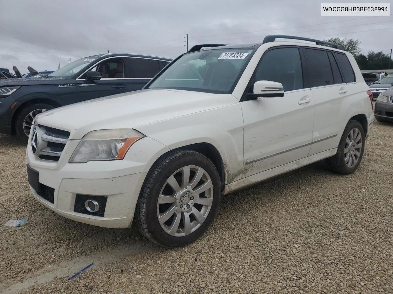 2011 Mercedes-Benz Glk 350 4Matic VIN: WDCGG8HB3BF638994 Lot: 74783324