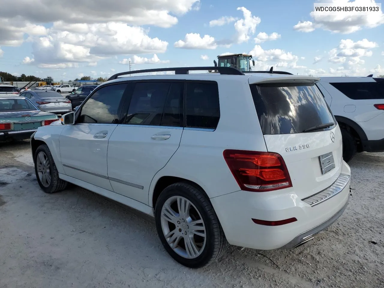 2015 Mercedes-Benz Glk 350 VIN: WDCGG5HB3FG381933 Lot: 78389734