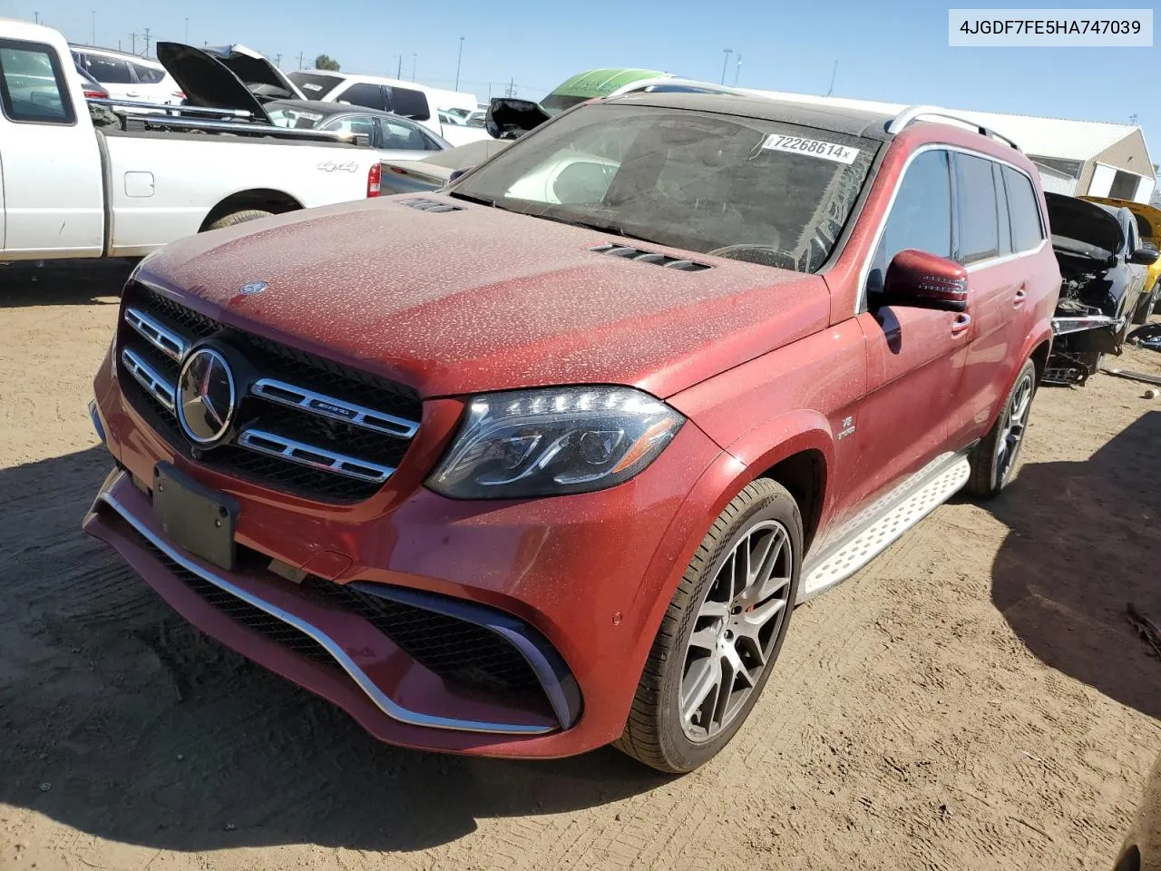 2017 Mercedes-Benz Gls 63 Amg 4Matic VIN: 4JGDF7FE5HA747039 Lot: 72268614