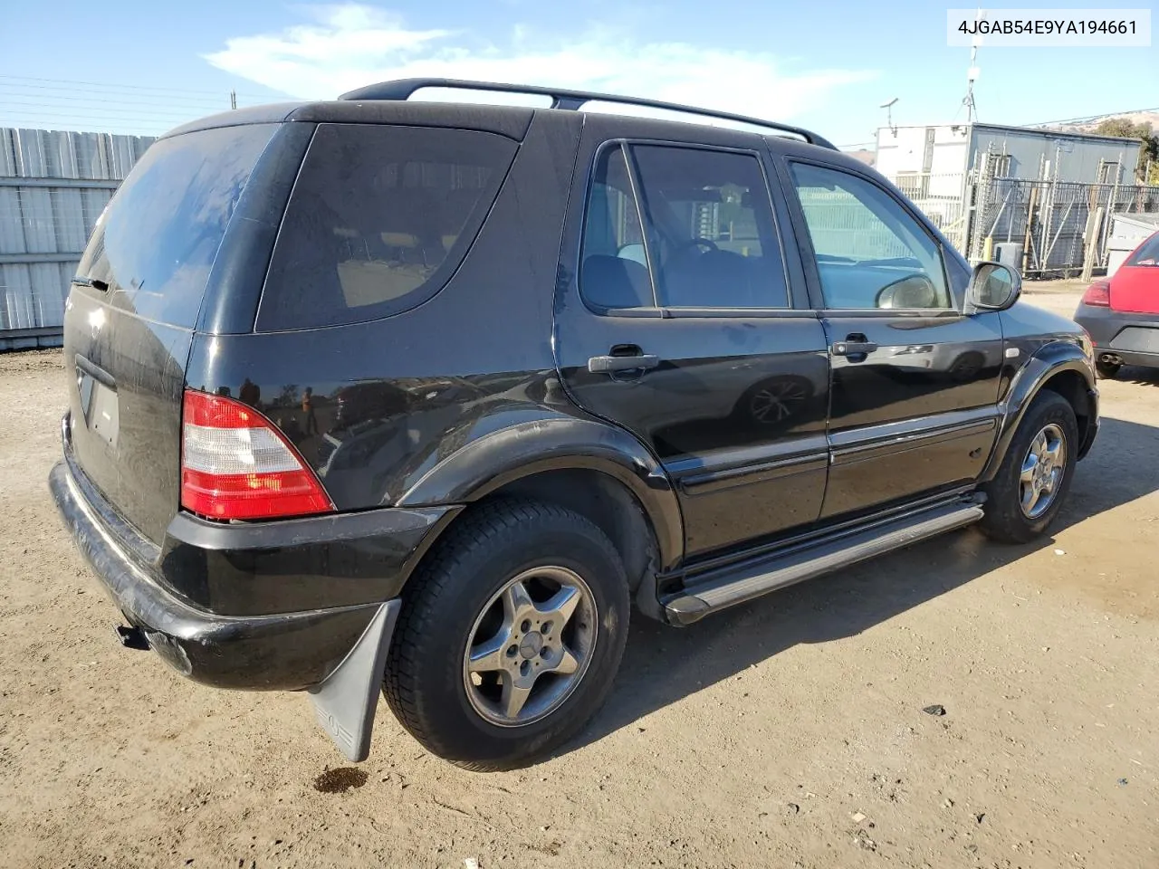 2000 Mercedes-Benz Ml 320 VIN: 4JGAB54E9YA194661 Lot: 72712404