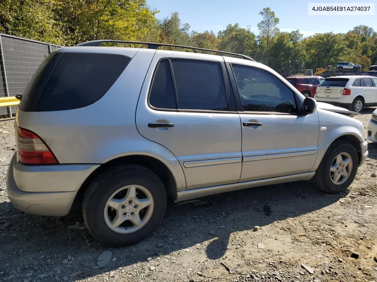 2001 Mercedes-Benz Ml 320 VIN: 4JGAB54E81A274037 Lot: 76555544