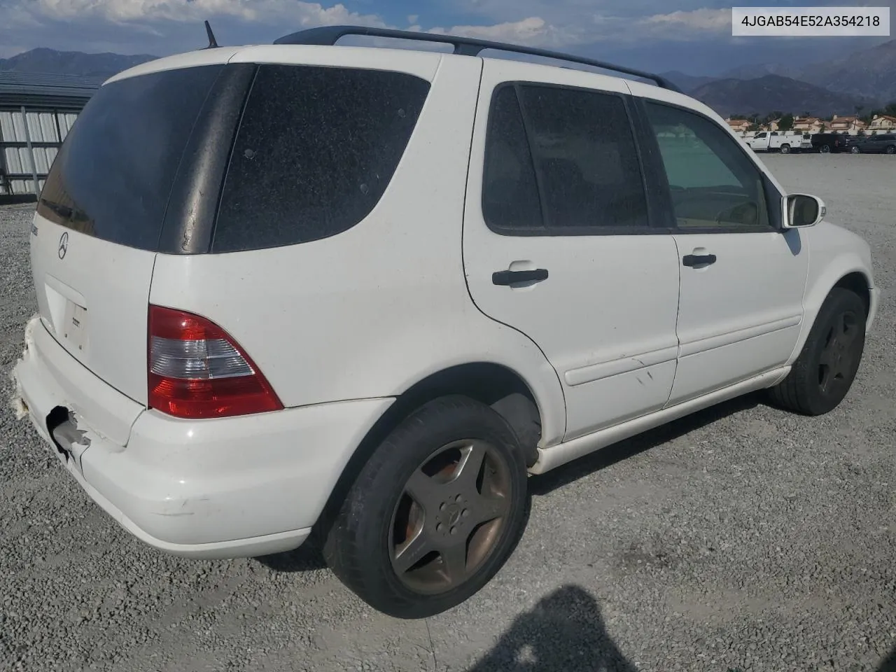 2002 Mercedes-Benz Ml 320 VIN: 4JGAB54E52A354218 Lot: 73597344