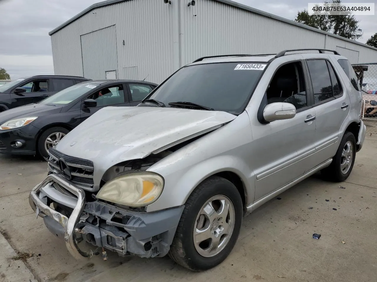 2003 Mercedes-Benz Ml 500 VIN: 4JGAB75E63A404894 Lot: 71650433