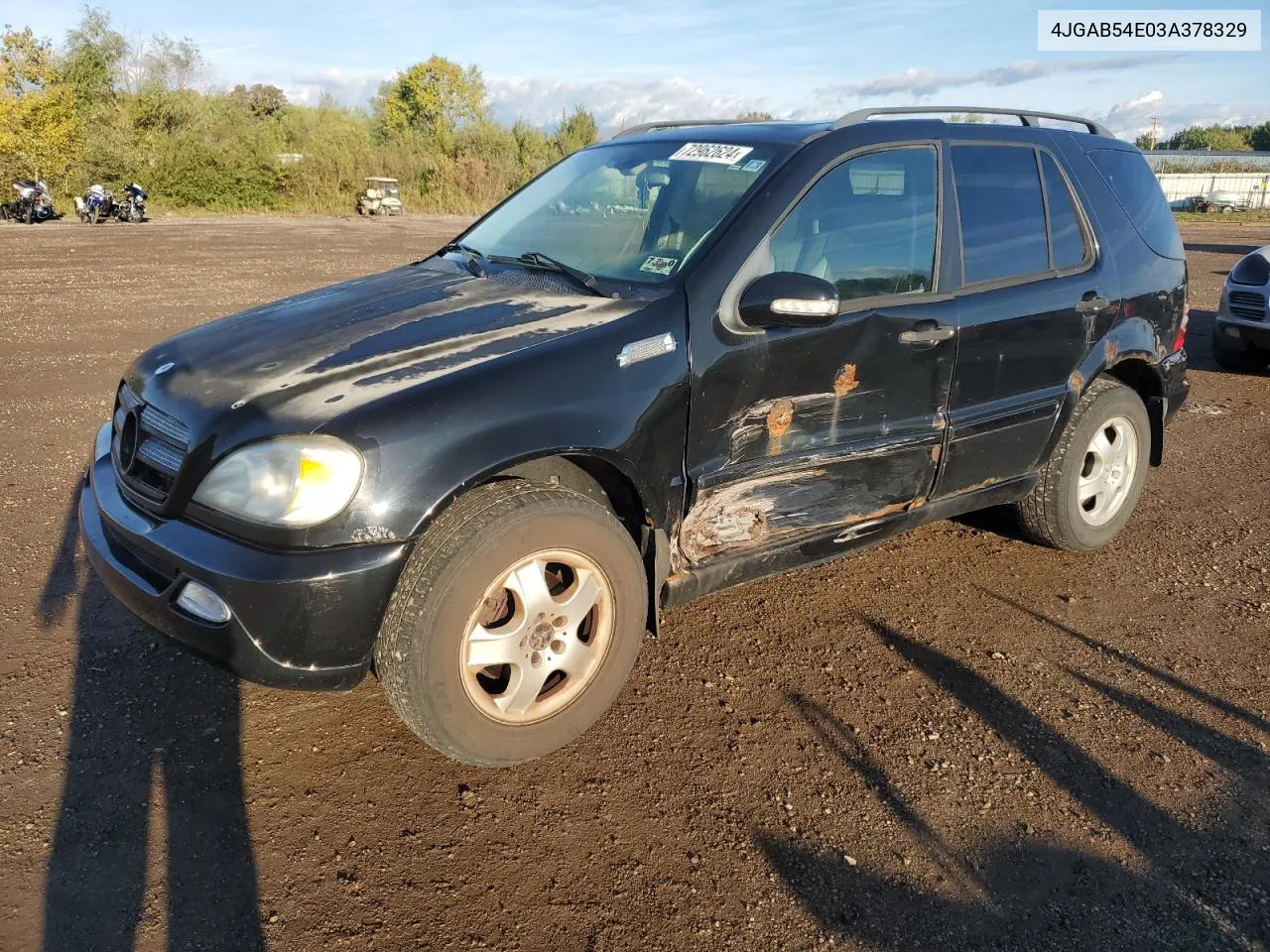 2003 Mercedes-Benz Ml 320 VIN: 4JGAB54E03A378329 Lot: 72962624