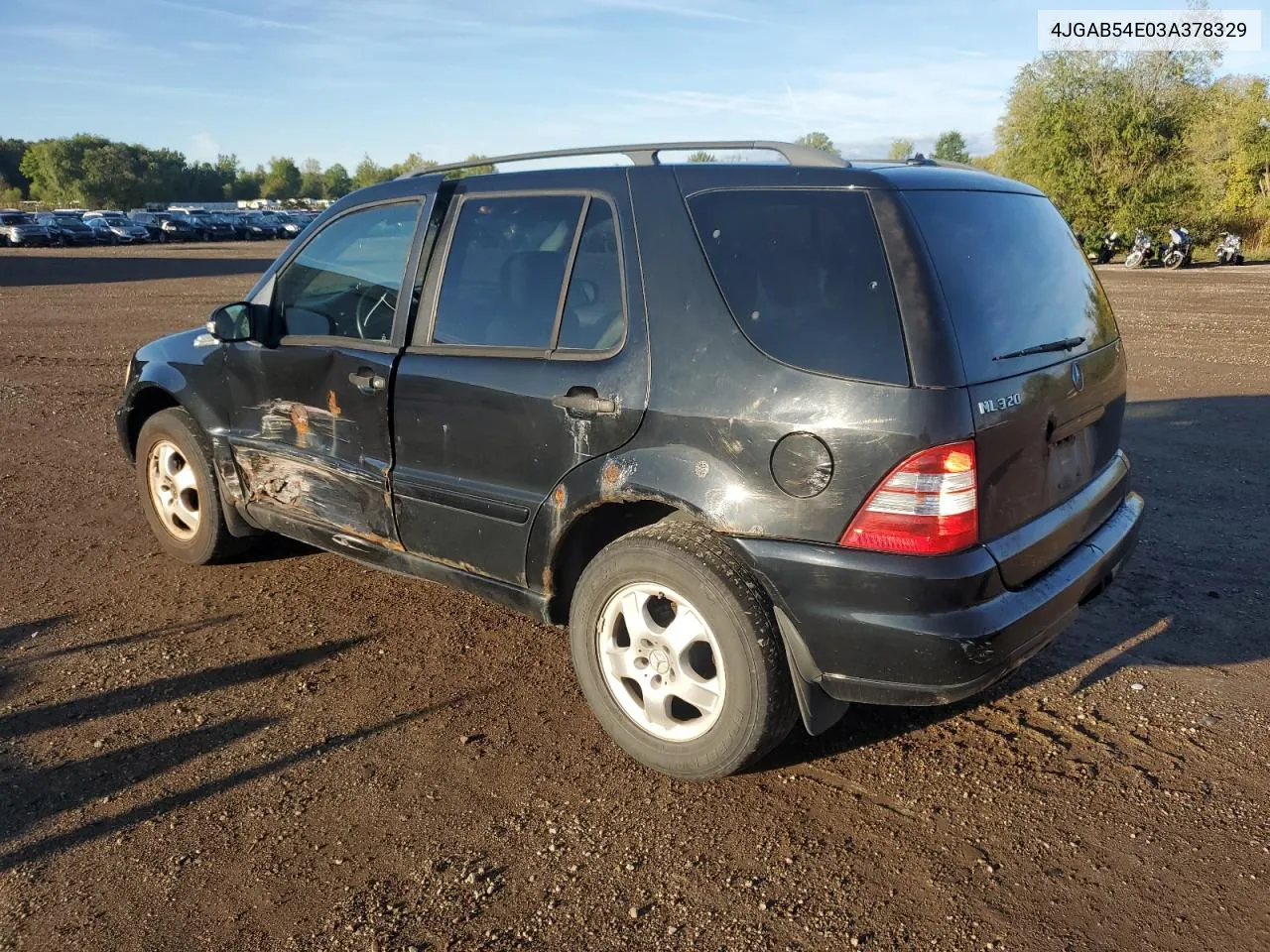 2003 Mercedes-Benz Ml 320 VIN: 4JGAB54E03A378329 Lot: 72962624