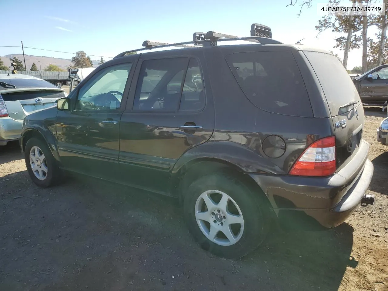 2003 Mercedes-Benz Ml 500 VIN: 4JGAB75E73A439749 Lot: 75446034