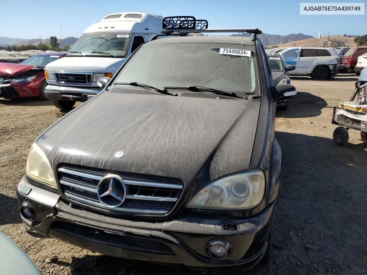 2003 Mercedes-Benz Ml 500 VIN: 4JGAB75E73A439749 Lot: 75446034