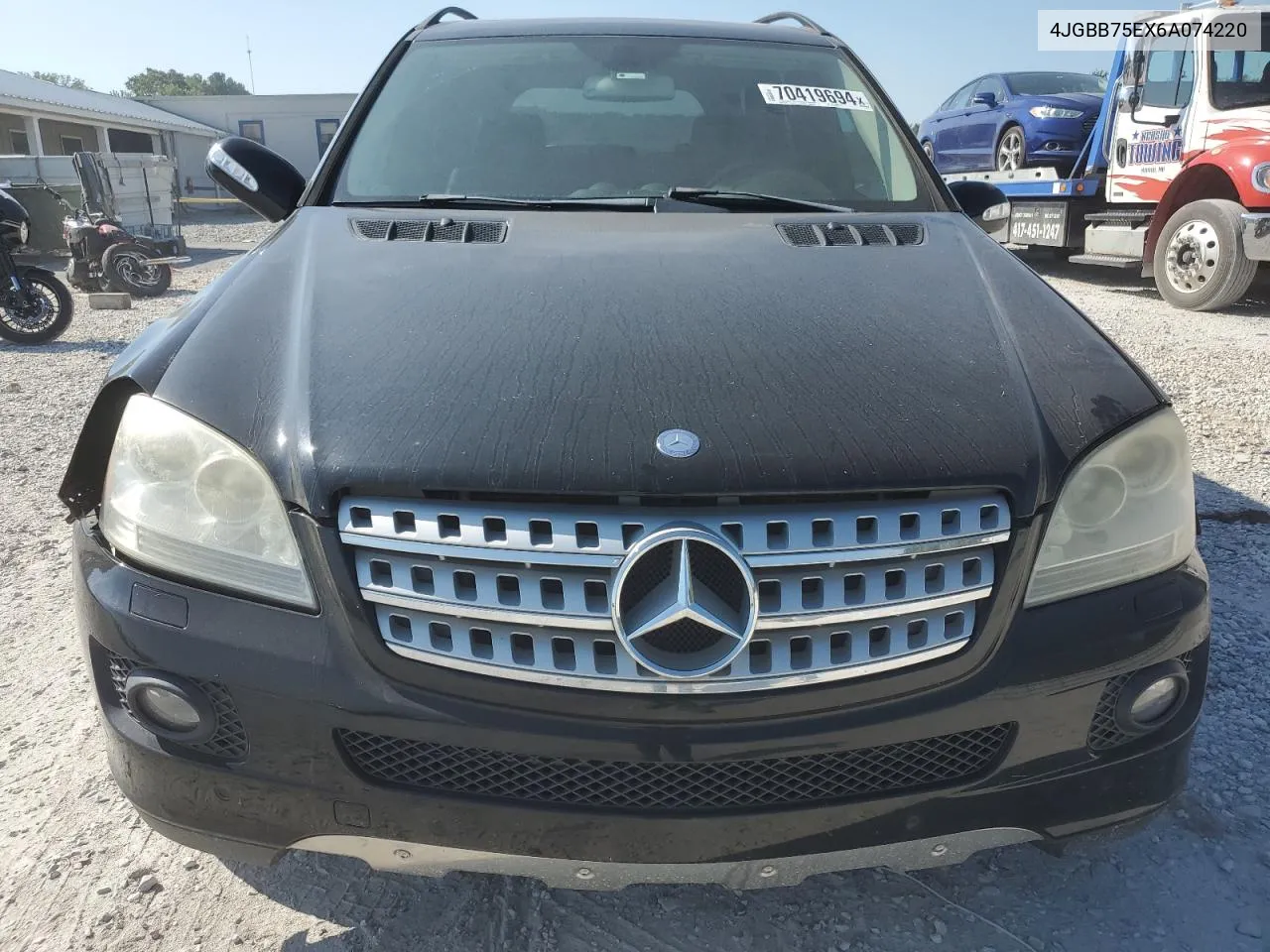 2006 Mercedes-Benz Ml 500 VIN: 4JGBB75EX6A074220 Lot: 70419694