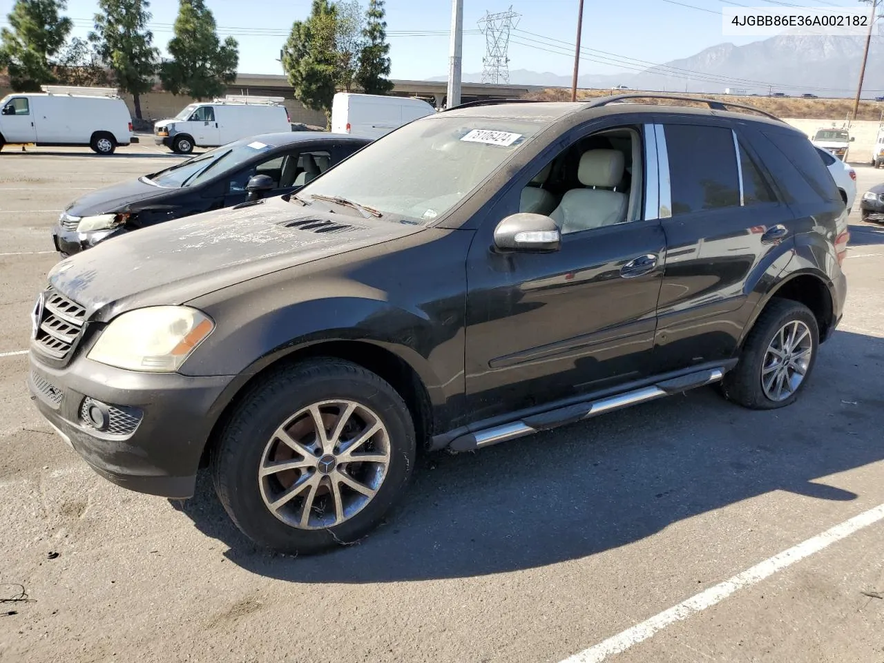 2006 Mercedes-Benz Ml 350 VIN: 4JGBB86E36A002182 Lot: 78106424