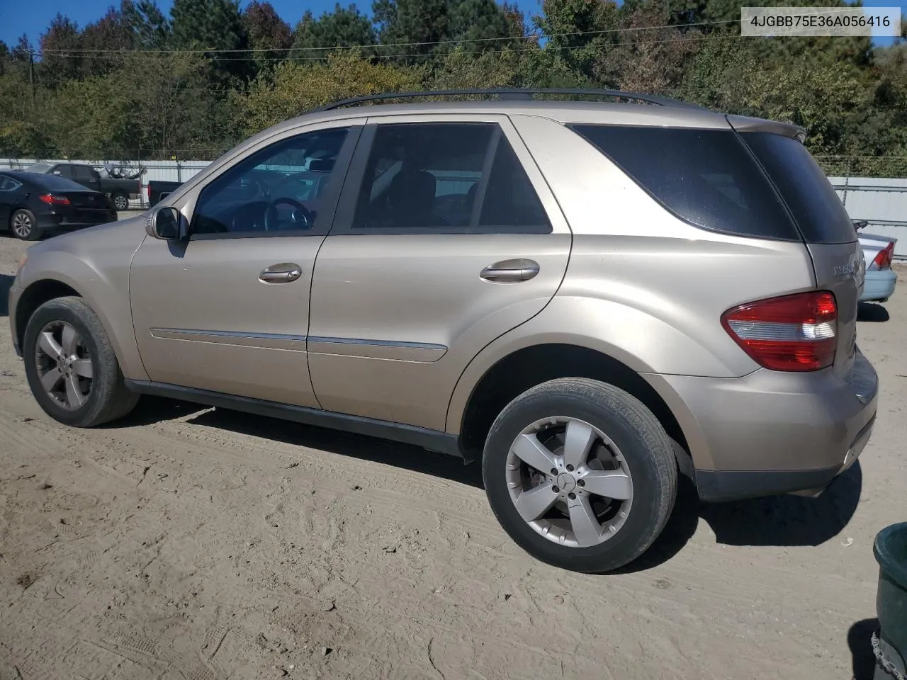 2006 Mercedes-Benz Ml 500 VIN: 4JGBB75E36A056416 Lot: 78661814