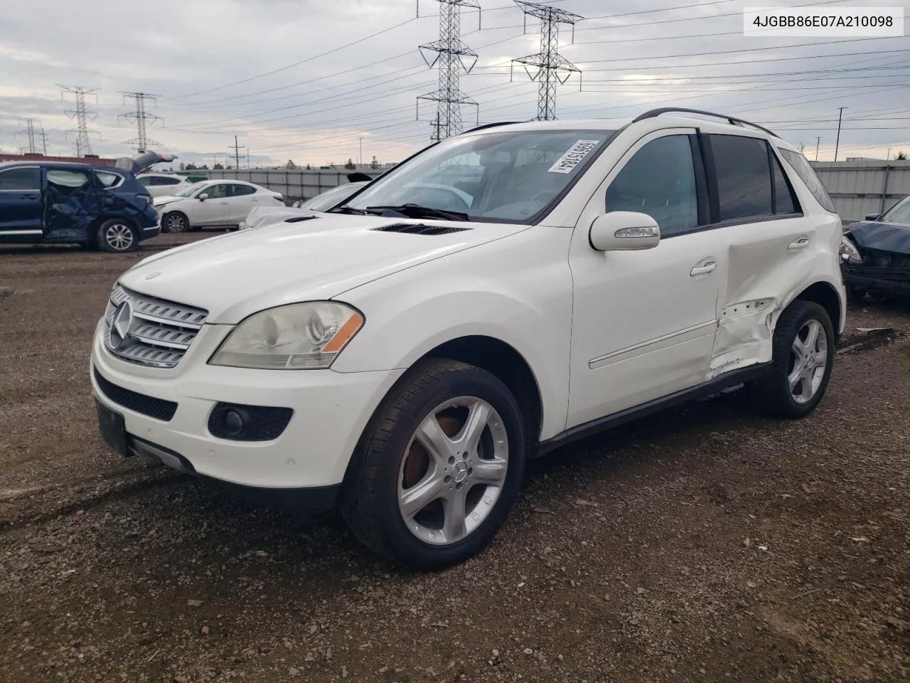 2007 Mercedes-Benz Ml 350 VIN: 4JGBB86E07A210098 Lot: 69615184