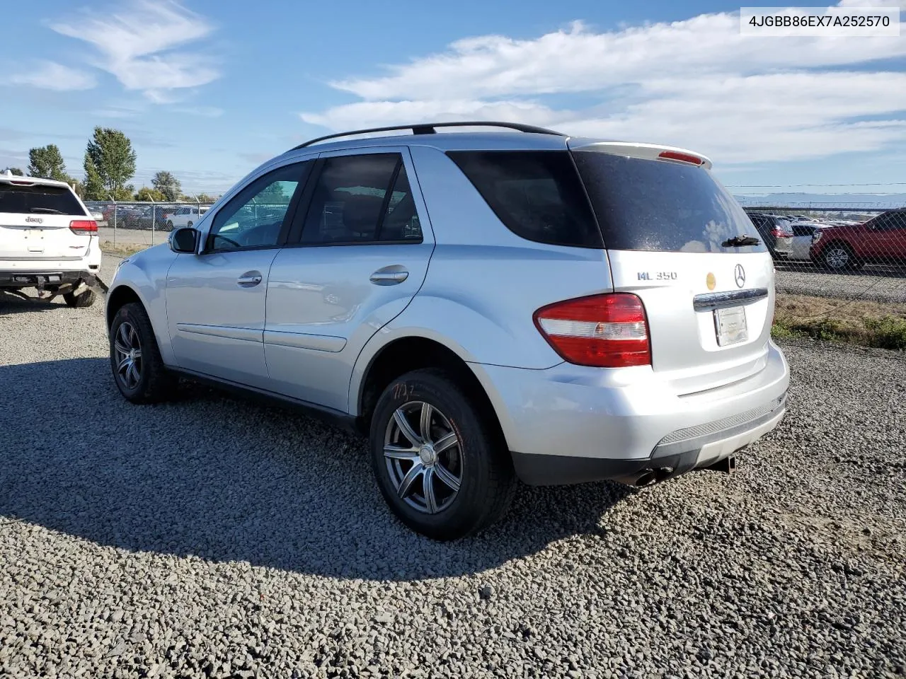 2007 Mercedes-Benz Ml 350 VIN: 4JGBB86EX7A252570 Lot: 74943784