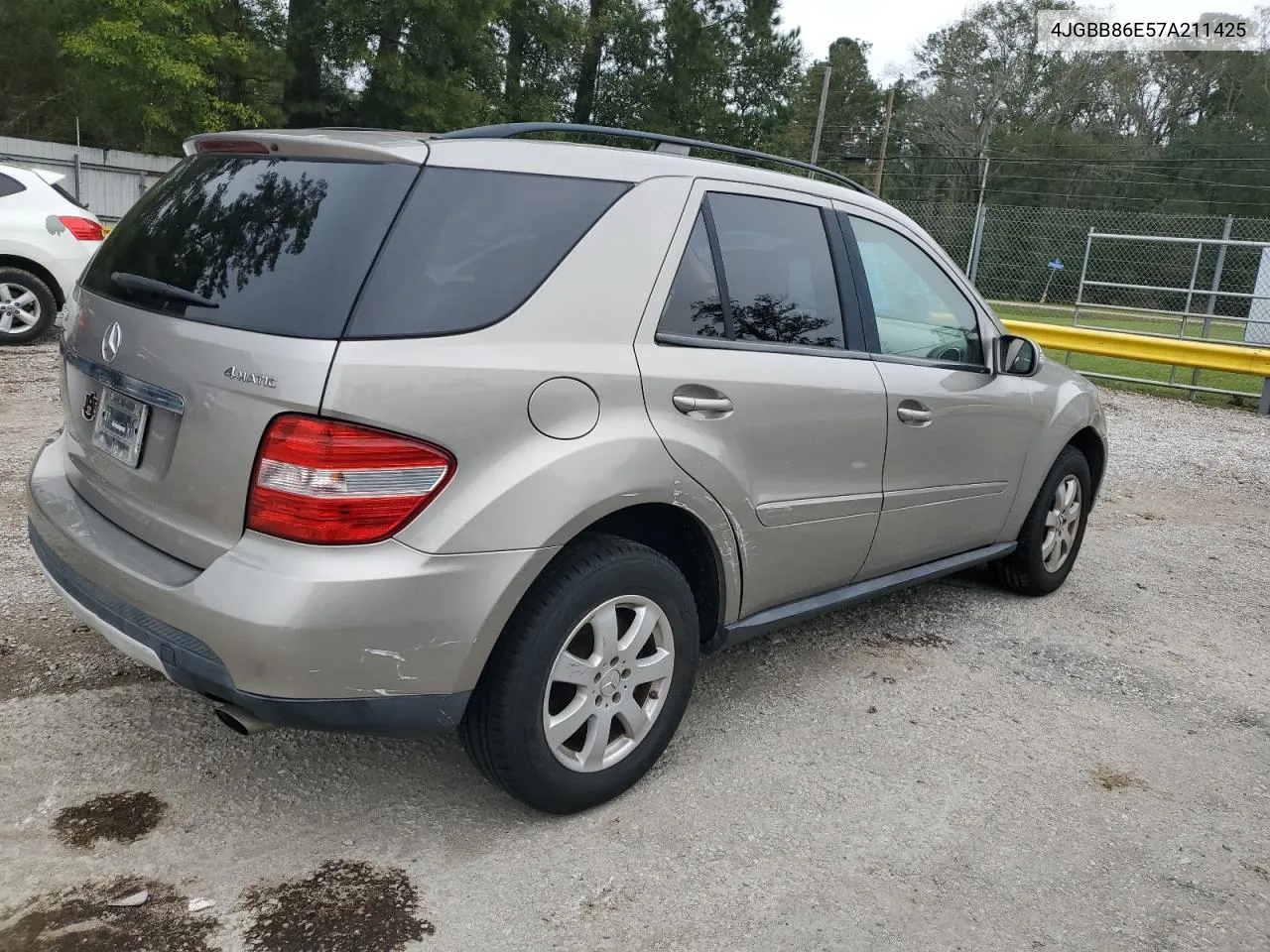 2007 Mercedes-Benz Ml 350 VIN: 4JGBB86E57A211425 Lot: 80274494