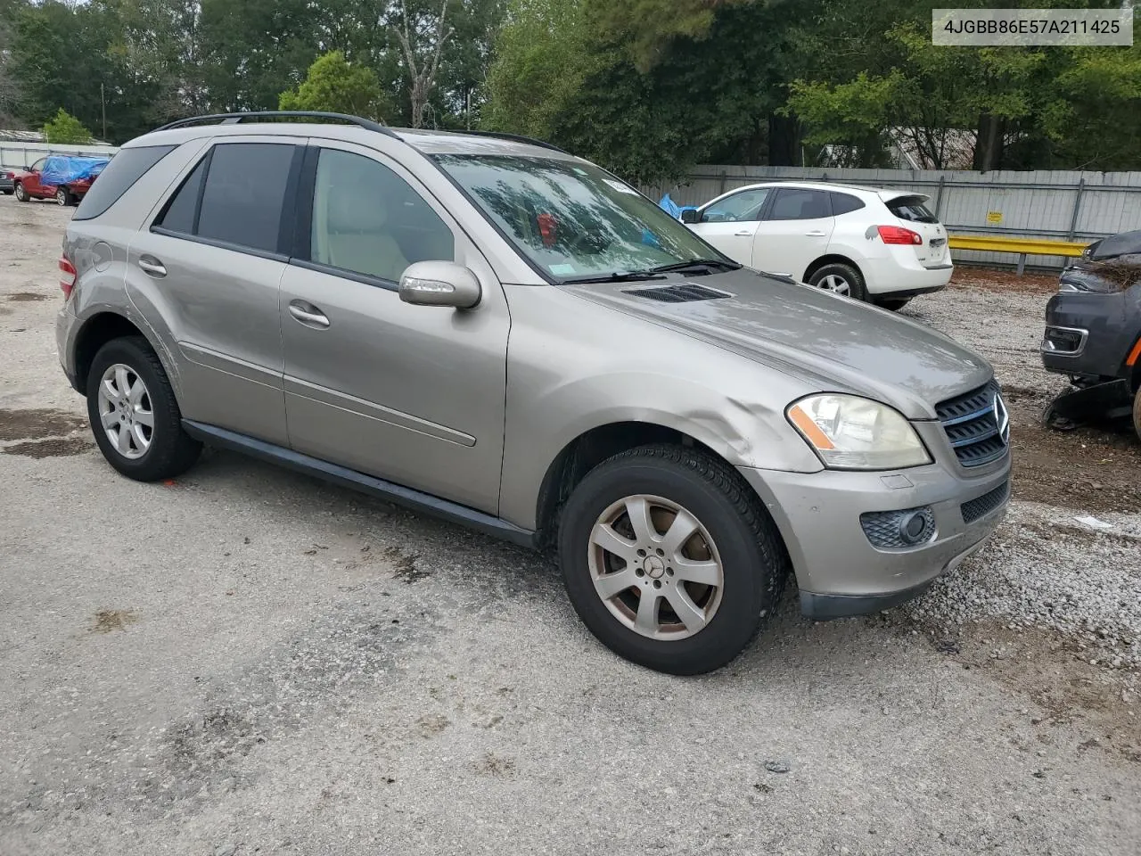 2007 Mercedes-Benz Ml 350 VIN: 4JGBB86E57A211425 Lot: 80274494