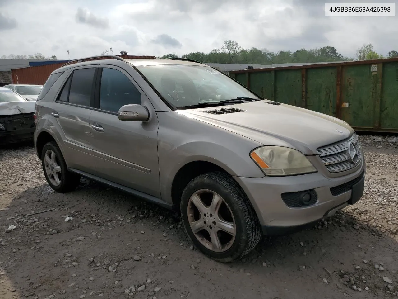 2008 Mercedes-Benz Ml 350 VIN: 4JGBB86E58A426398 Lot: 64967534