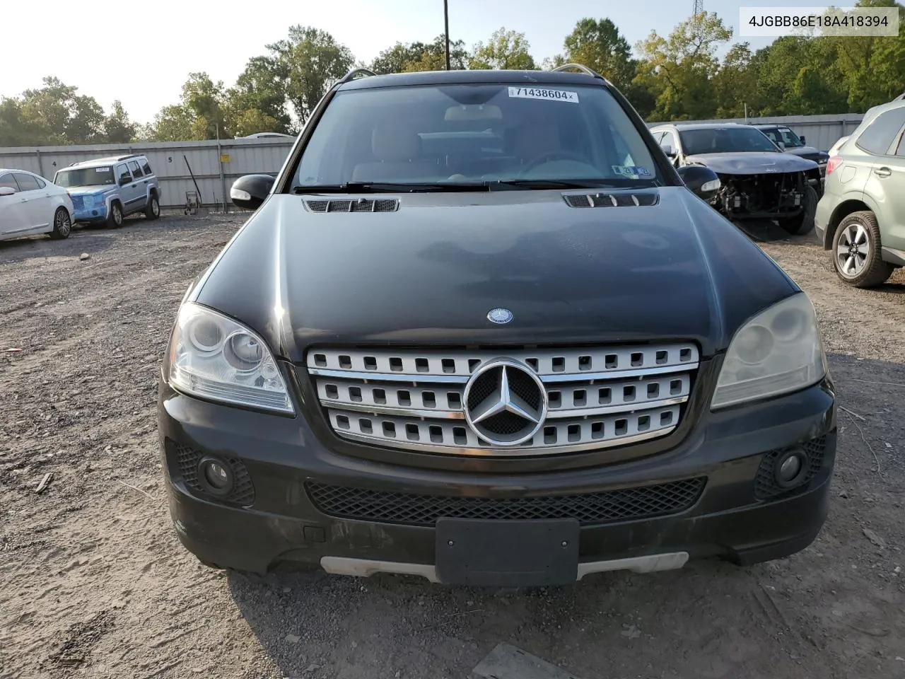 2008 Mercedes-Benz Ml 350 VIN: 4JGBB86E18A418394 Lot: 71438604