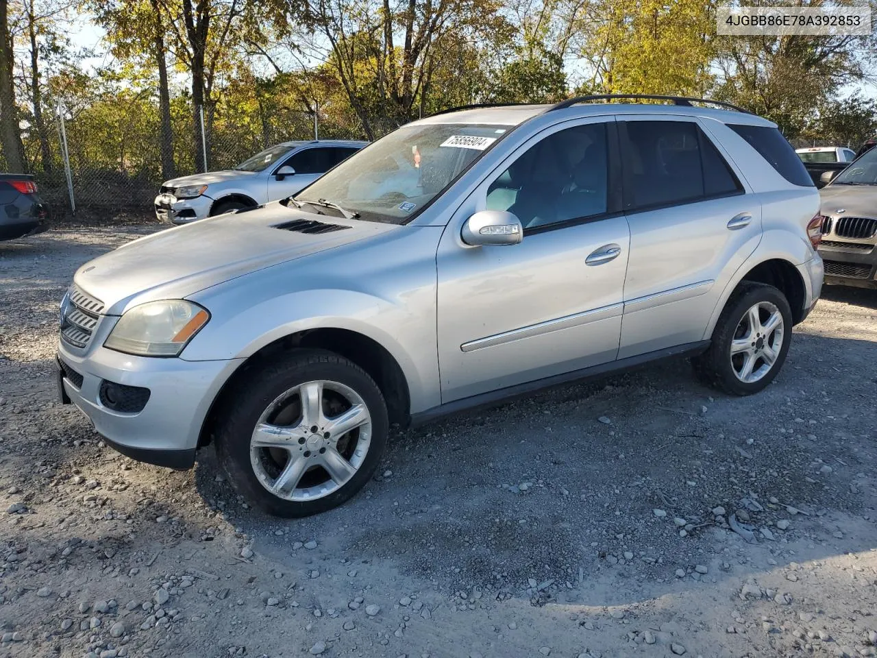 2008 Mercedes-Benz Ml 350 VIN: 4JGBB86E78A392853 Lot: 75856904