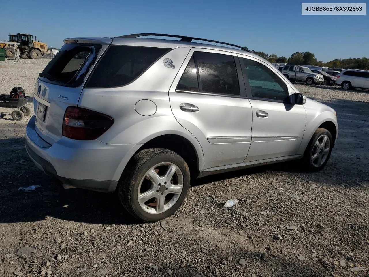 2008 Mercedes-Benz Ml 350 VIN: 4JGBB86E78A392853 Lot: 75856904