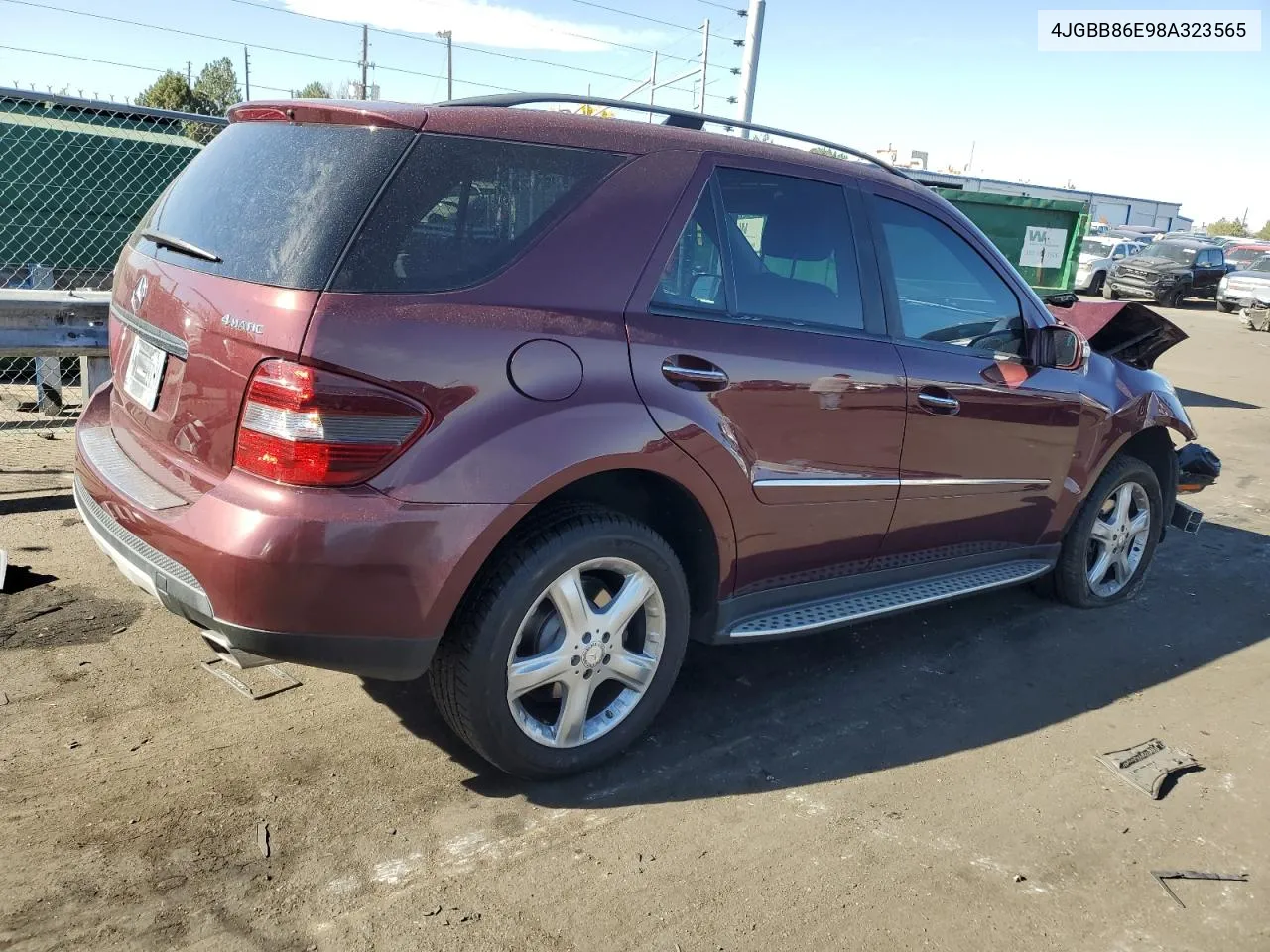 2008 Mercedes-Benz Ml 350 VIN: 4JGBB86E98A323565 Lot: 78007014