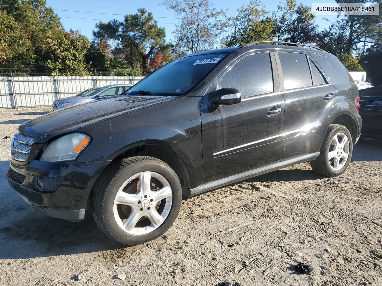 2008 Mercedes-Benz Ml 350 VIN: 4JGBB86E18A418461 Lot: 78171024