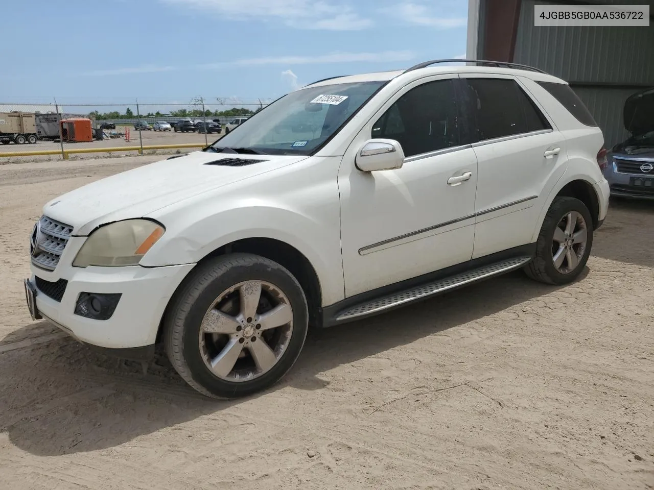 2010 Mercedes-Benz Ml 350 VIN: 4JGBB5GB0AA536722 Lot: 67255104