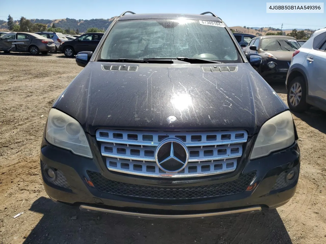 2010 Mercedes-Benz Ml 350 VIN: 4JGBB5GB1AA549396 Lot: 67309104