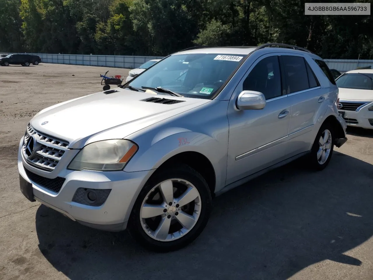 2010 Mercedes-Benz Ml 350 4Matic VIN: 4JGBB8GB6AA596733 Lot: 71673894