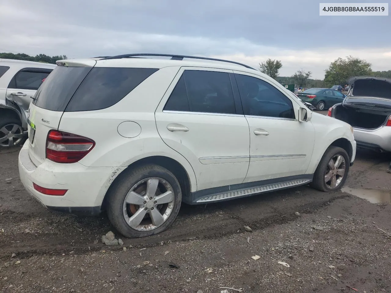 2010 Mercedes-Benz Ml 350 4Matic VIN: 4JGBB8GB8AA555519 Lot: 74228084