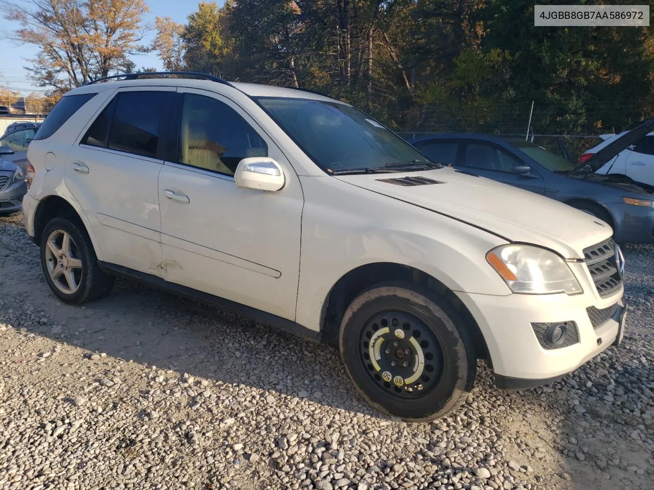 2010 Mercedes-Benz Ml 350 4Matic VIN: 4JGBB8GB7AA586972 Lot: 77083844