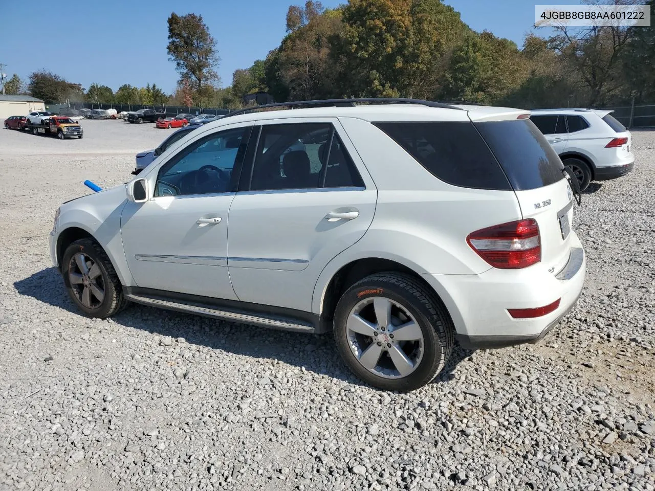 2010 Mercedes-Benz Ml 350 4Matic VIN: 4JGBB8GB8AA601222 Lot: 77218754