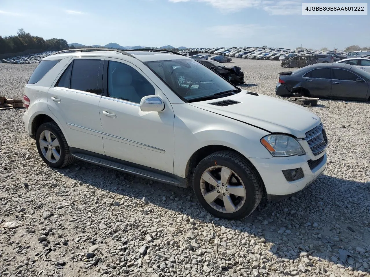 2010 Mercedes-Benz Ml 350 4Matic VIN: 4JGBB8GB8AA601222 Lot: 77218754