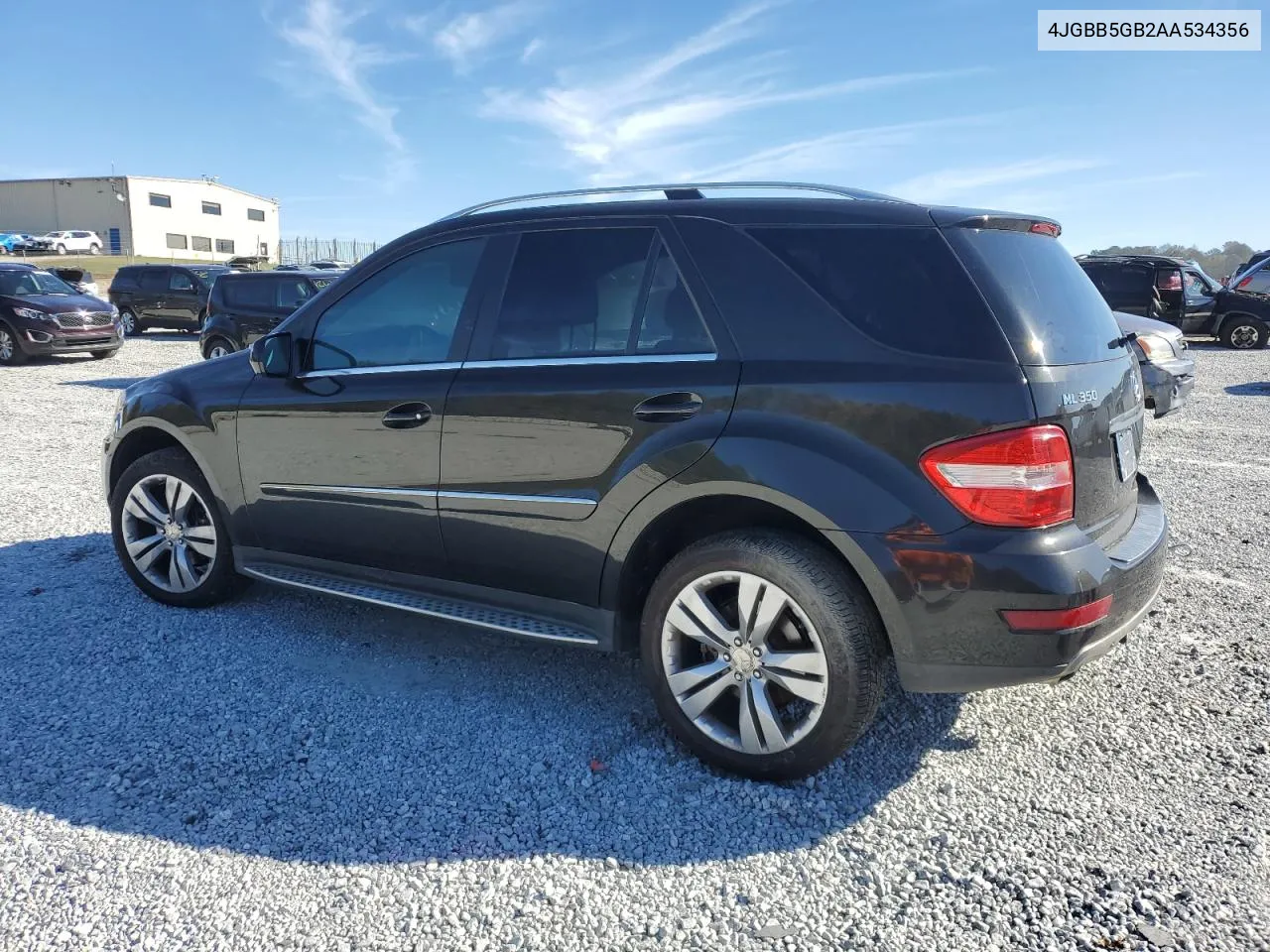 2010 Mercedes-Benz Ml 350 VIN: 4JGBB5GB2AA534356 Lot: 79514864