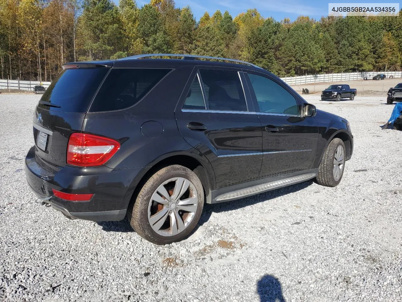 2010 Mercedes-Benz Ml 350 VIN: 4JGBB5GB2AA534356 Lot: 79514864