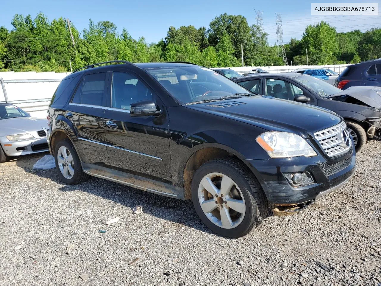 2011 Mercedes-Benz Ml 350 4Matic VIN: 4JGBB8GB3BA678713 Lot: 52899284