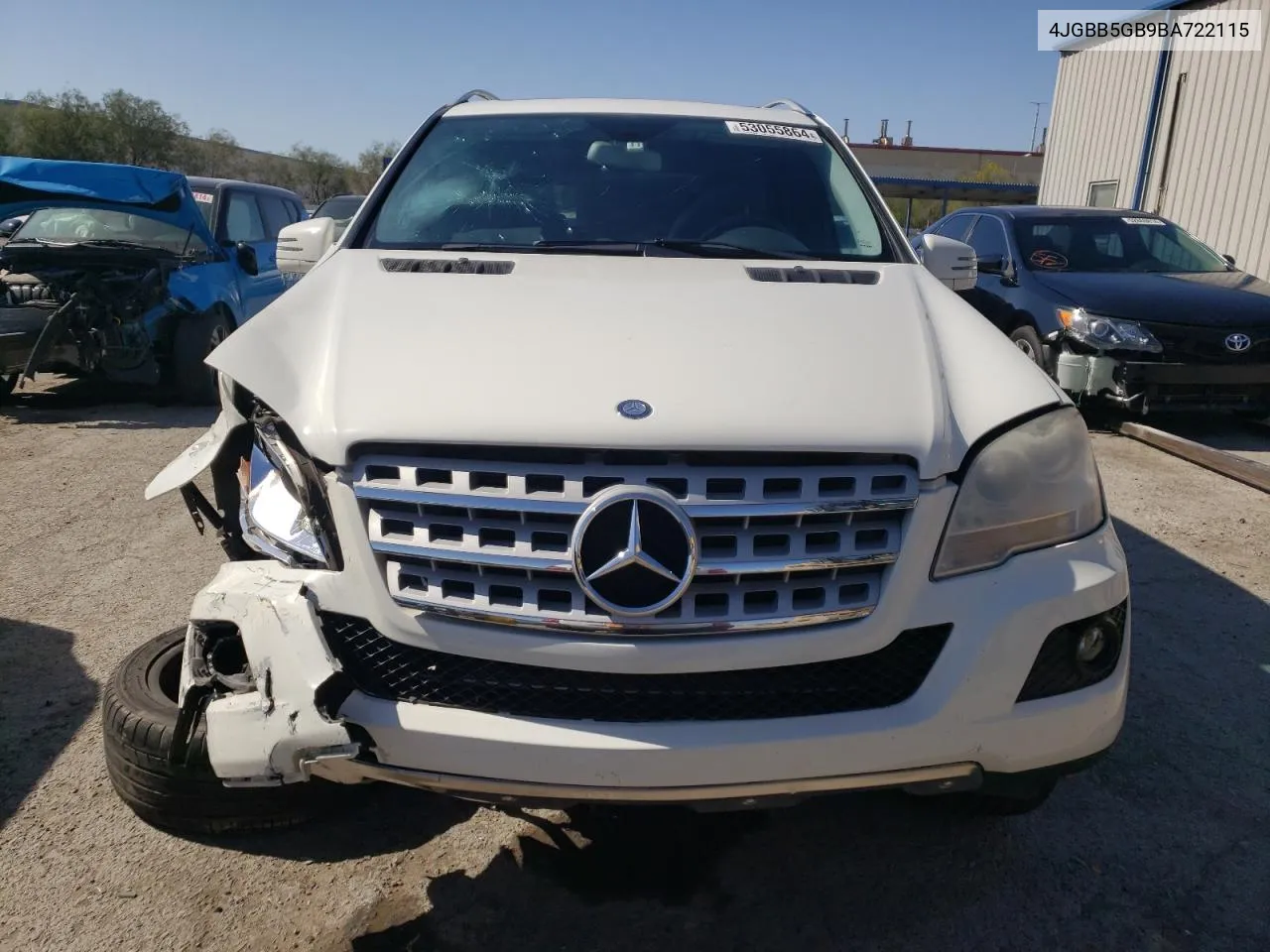 2011 Mercedes-Benz Ml 350 VIN: 4JGBB5GB9BA722115 Lot: 53055864