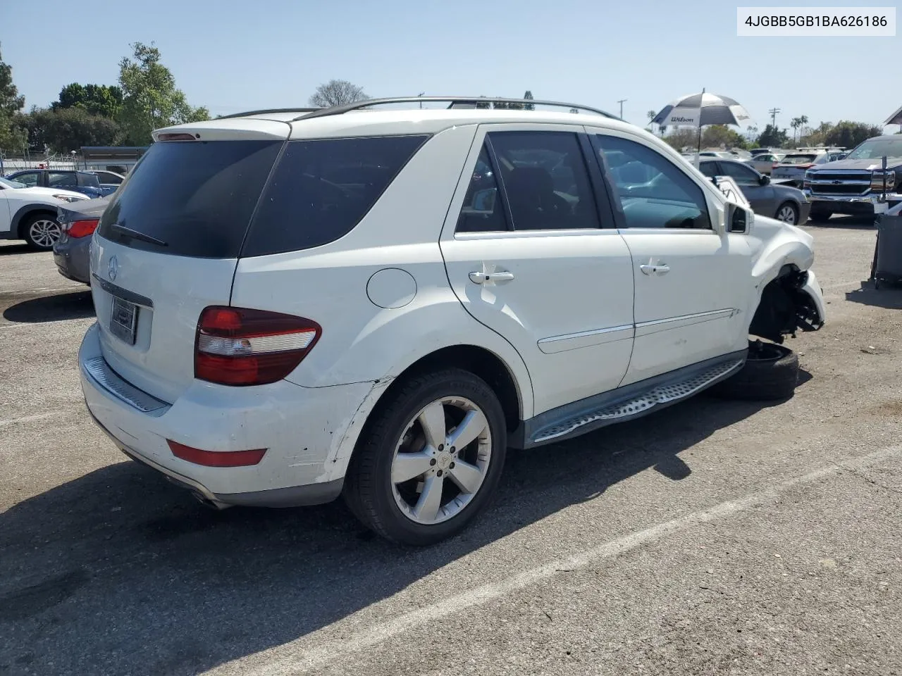 2011 Mercedes-Benz Ml 350 VIN: 4JGBB5GB1BA626186 Lot: 53468204